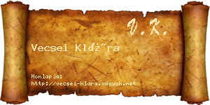 Vecsei Klára névjegykártya