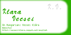klara vecsei business card