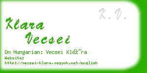 klara vecsei business card